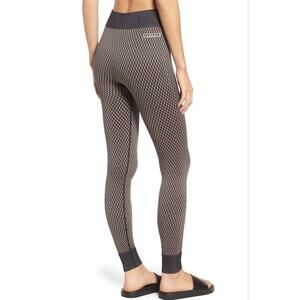 Ivy Park Faux Fishnet Seamless Leggings Black Nude Size Small
